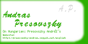 andras presovszky business card